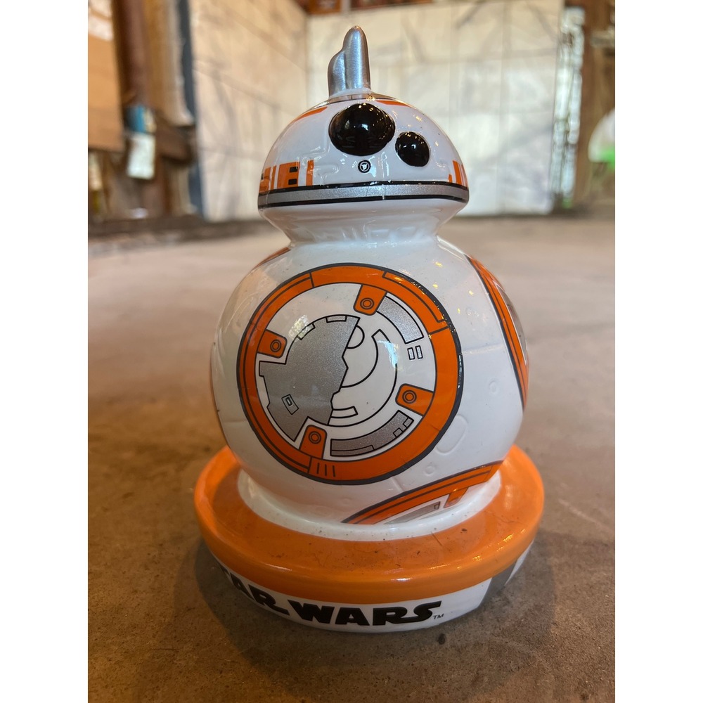 Star Wars BB-8 Ceramic Coin Bank Piggy Bank White‎ Orange Home Decor